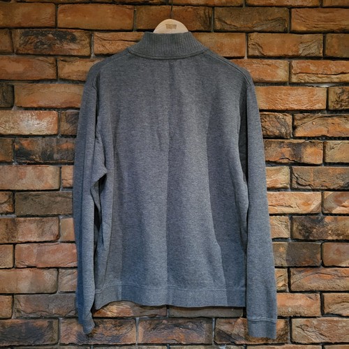 Mens Cutter & Buck 1/4 Quarter Zip Pullover Sweater Grey Sz L Cotton Mockneck - Picture 2 of 10