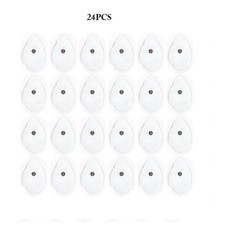 24 Large White Snap-On Electrode Pads 12 Pairs For Digital Massager Machines