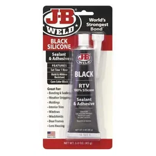 J-B Weld 31319 Silicone Adhesive Sealant, 3 Oz, Tube, Black, Silicone Base