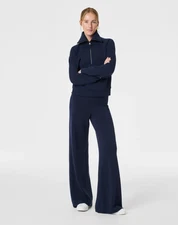 SPANX AirEssentials Wide Leg Pant - Timeless Navy | Soft, Light 4-Way Stretch