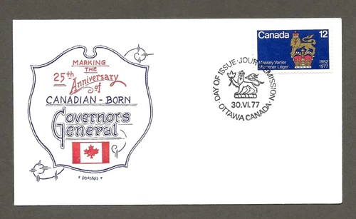 Canada 1977 first day cover, Artopages cachet Governor Generals [264