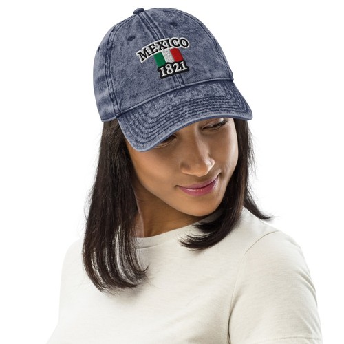 Vintage Mexico 1821 Hat Mexican Flag Twill Cotton Dad Cap Patriotic Baseball Cap - Imagen 22 de 63