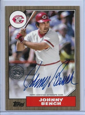 2022 TOPPS 1987 TOPPS GOLD JOHNNY BENCH SIGNED AUTO #D/25