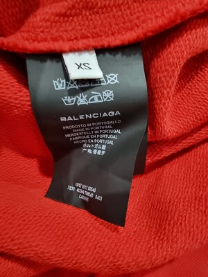 Balenciaga 2017 Campaign Logo Oversized Red Hoodie Size XS | eBay