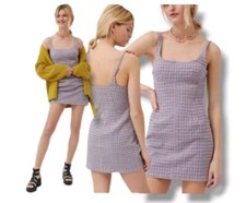 BDG Urban Outfitters Women's Sleeveless scoop neck Plaid mini  Dress size Large