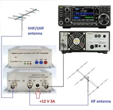 144mhz + 432mhz to 28mhz for ICOM IC-7300 Highly Stable Transverter VHF UHF 12W