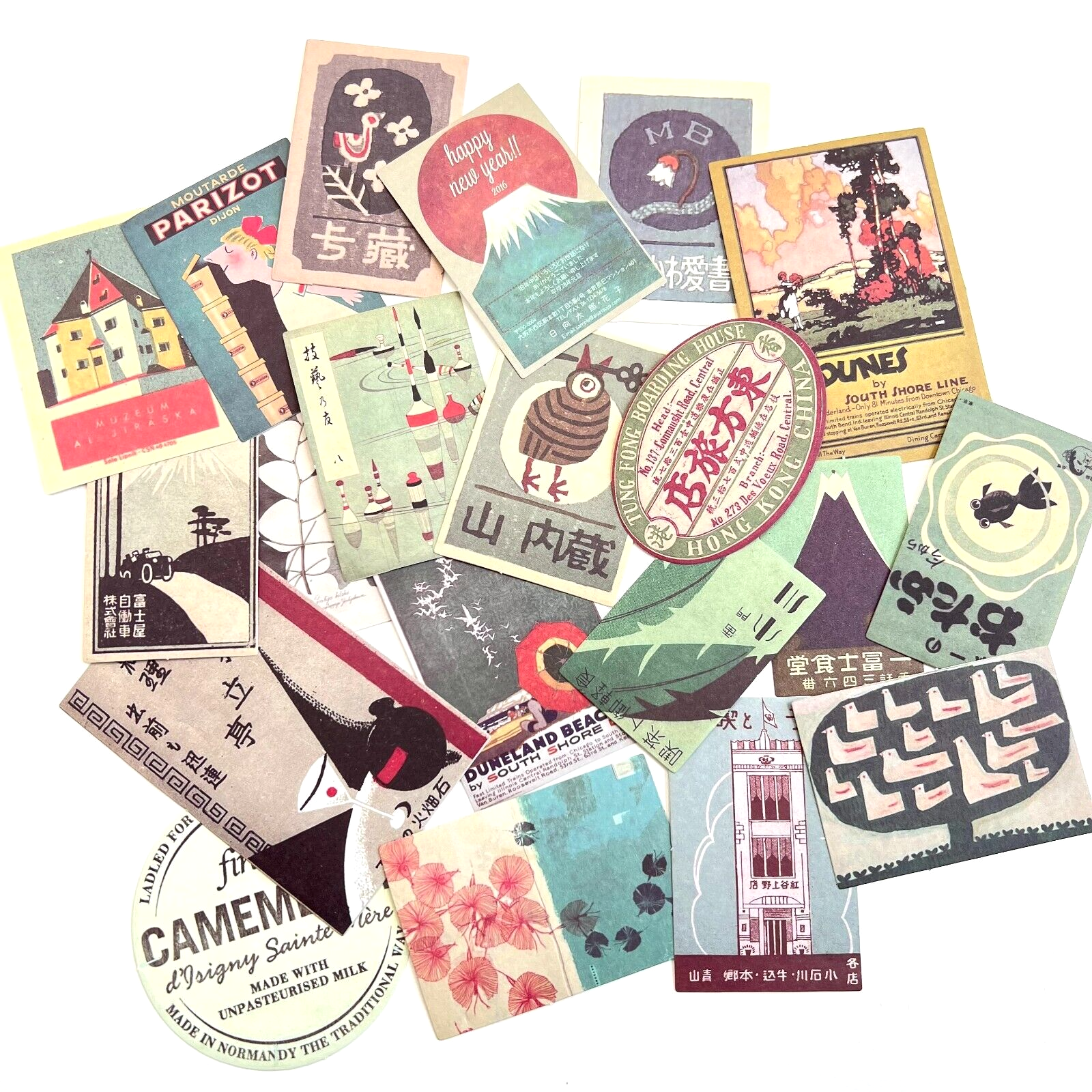 Retro Style Japanese Advertising Stickers Junk Journal Collage Scrapbooking
