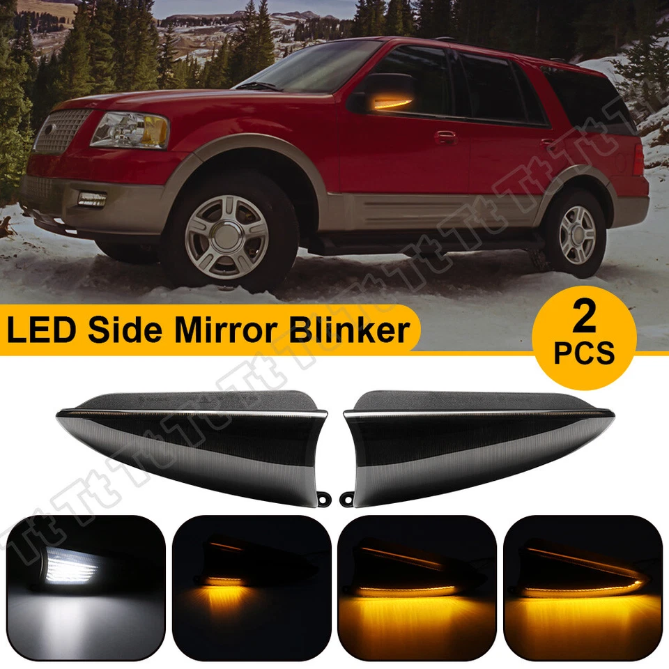 Dynamic LED Mirror Turn Signal Puddle Light For 03-06 Ford Expedition Navigator - Image 3 of 4