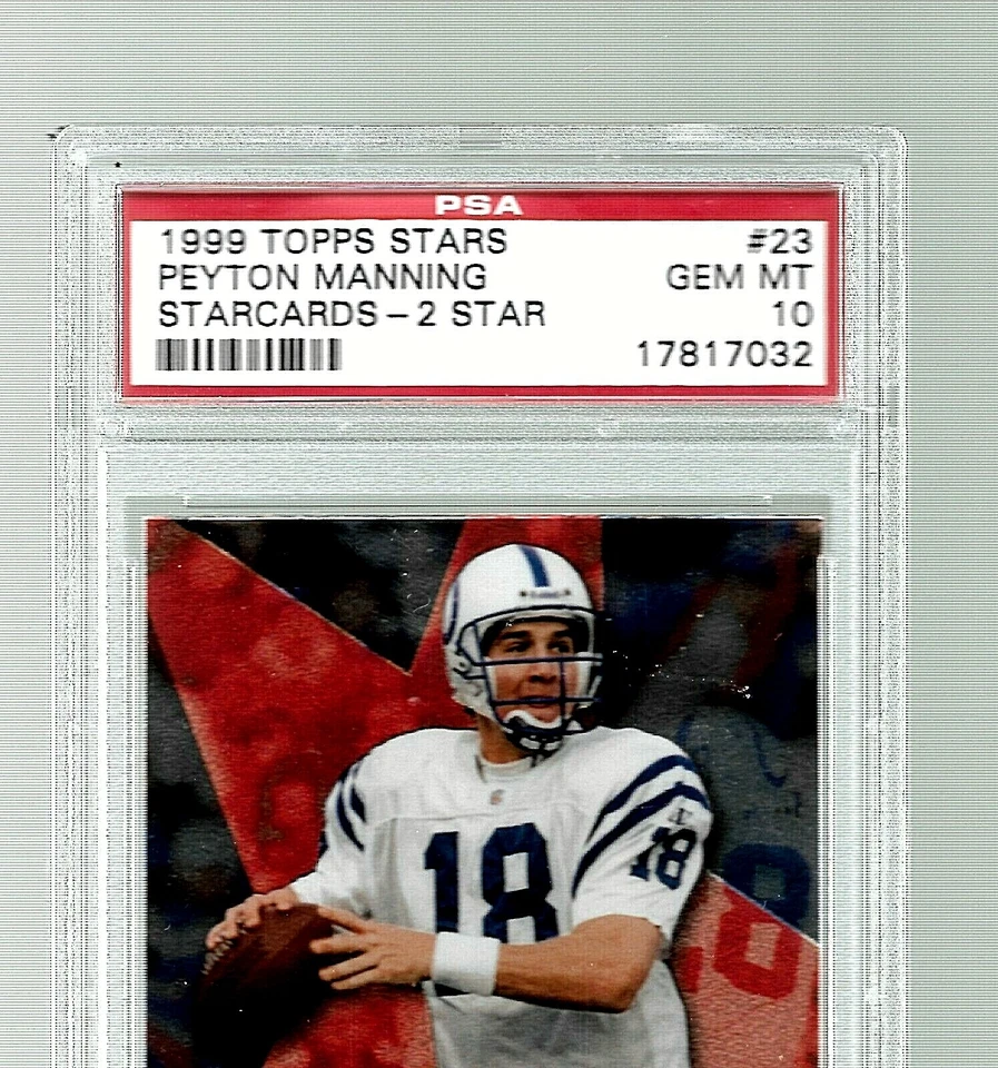 1999 TOPPS STARS FOOTBALL CARD #23 HOF PEYTON MANNING PSA 10 STARCARDS 2 STAR - Image 2 of 4