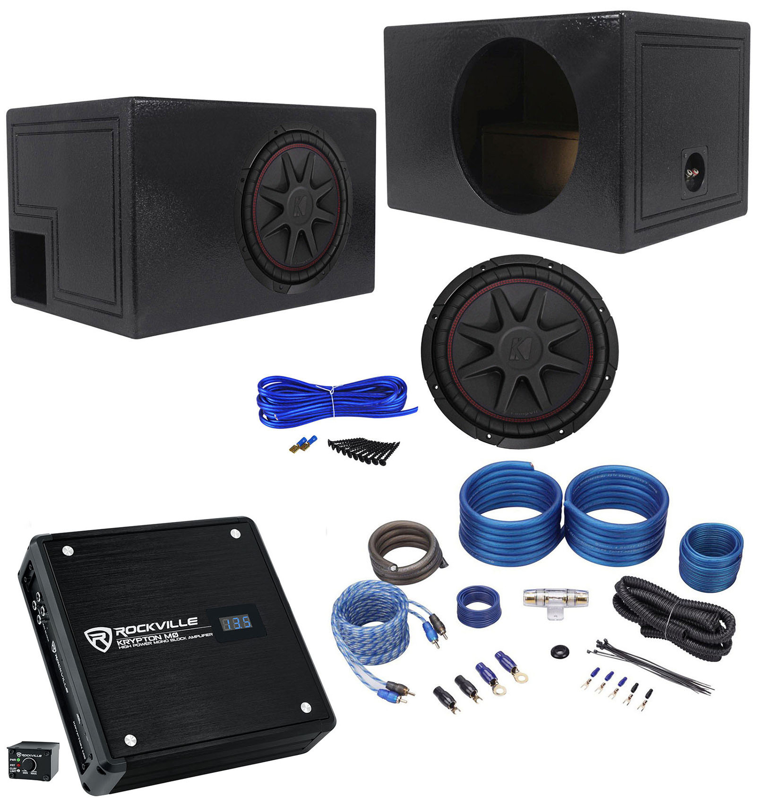 Kicker 43CVR122 COMPVR 12 Сабвуфер мощностью 800 Вт Вентилируемая коробка Моноусилитель Комплект усилителей 51790₽