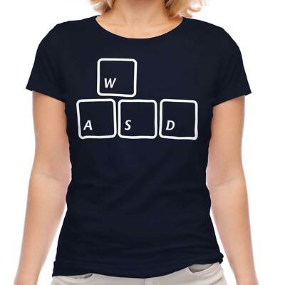 WASD PC GAMING DAMEN T-SHIRT TEE TOP GESCHENK KEYBOARD GAMER
