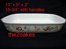 Corelle CHUTNEY 13"x9" Rectangular Roaster Lasagne Pan Casserole Dish Baking
