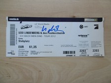 Udo Lindenberg autograph signed ticket Berlin 22.3.2012