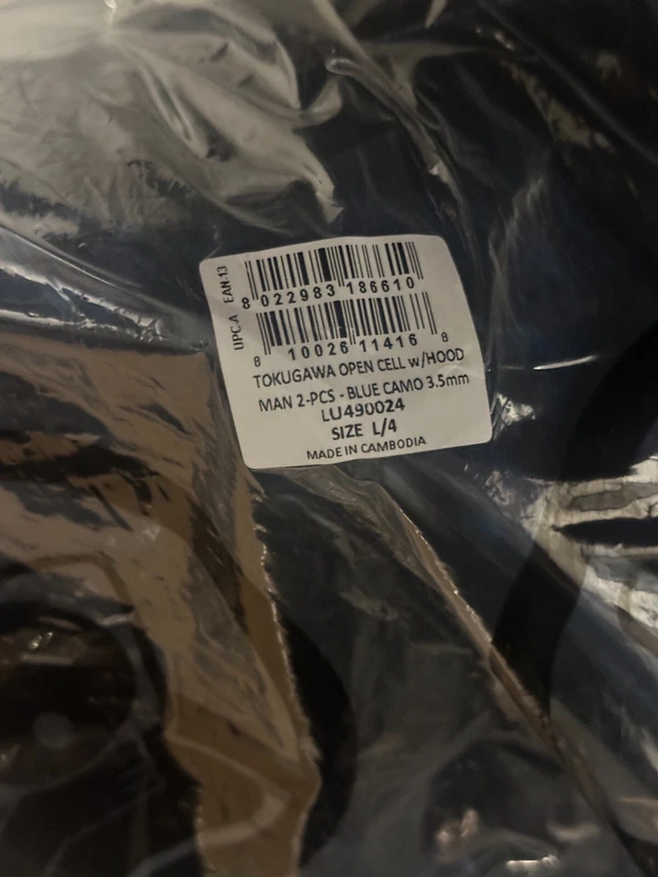 CRESSI Tokugawa Open Cell con Capucha 3.5mm Azul Camuflaje Para Hombre Grande/4 Nuevo Con Etiquetas Foto 3 de 3