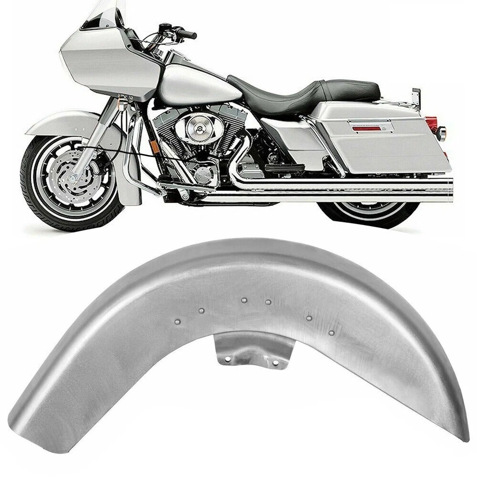 Guardabarros delantero liso de acero de 16" para Harley Bagger 89-13 Touring Street Road Glide Foto 2 de 4