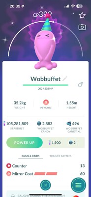 Shiny Wobuffet Neujahrsmütze - Pokémon Trade Go