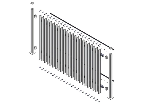 Batten Modern Custom Fence Black White Grey aluminium Blade Fencing Finn Style - Picture 14 of 16