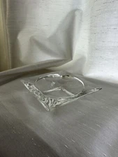 Vintage Clear Glass Ashtray Square Cigarette Cigar 4.5” x 4.5”