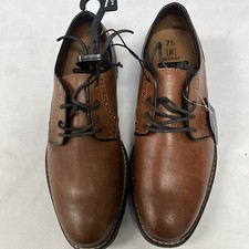 George MENS Oxford Lace Up Brown Dress Shoe Memory Foam Smooth NWT Size 7.5