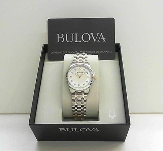 【かづ08】BULOVA 腕時計 レディース 箱付き 658 ブローバ時計 レディース腕時計 箱付き 手巻き時計 4Pダイヤ