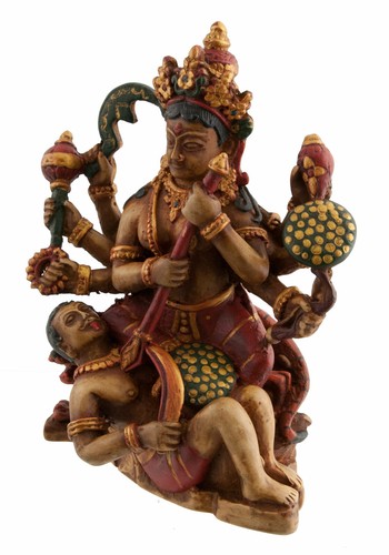 Statue de Kali ou Mahakali - Dieu Hindou Fait et peint à la main en Inde # 6051 - Picture 2 of 4