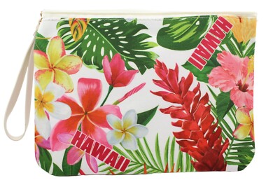 Hawaiian Clutch Zipper Bag w Wrist Strap 10