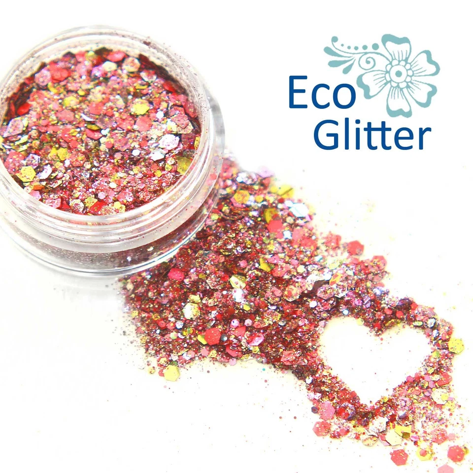 GLITTERLUTION Biologisch abbaubarer Kosmetik Glitzer, Eco Sparkles, Festival Pink Chunky Einhorn Kc