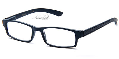 Navy Blue Rubber Coated Frame Grip Slim Reading Glasses Many Strength New