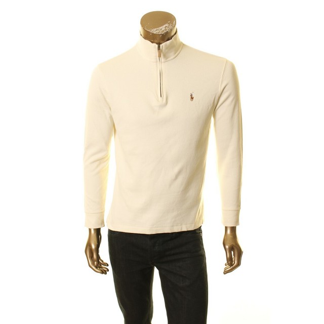 POLO RALPH LAUREN Men's Chic Cream Estate Rib 1/4 Zip Pullover Sweater XS TEDO | eBay