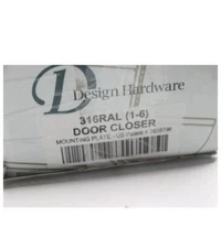 *NEW* Design Hardware Door Closer Mounting Plate Size 1-6 316RAL