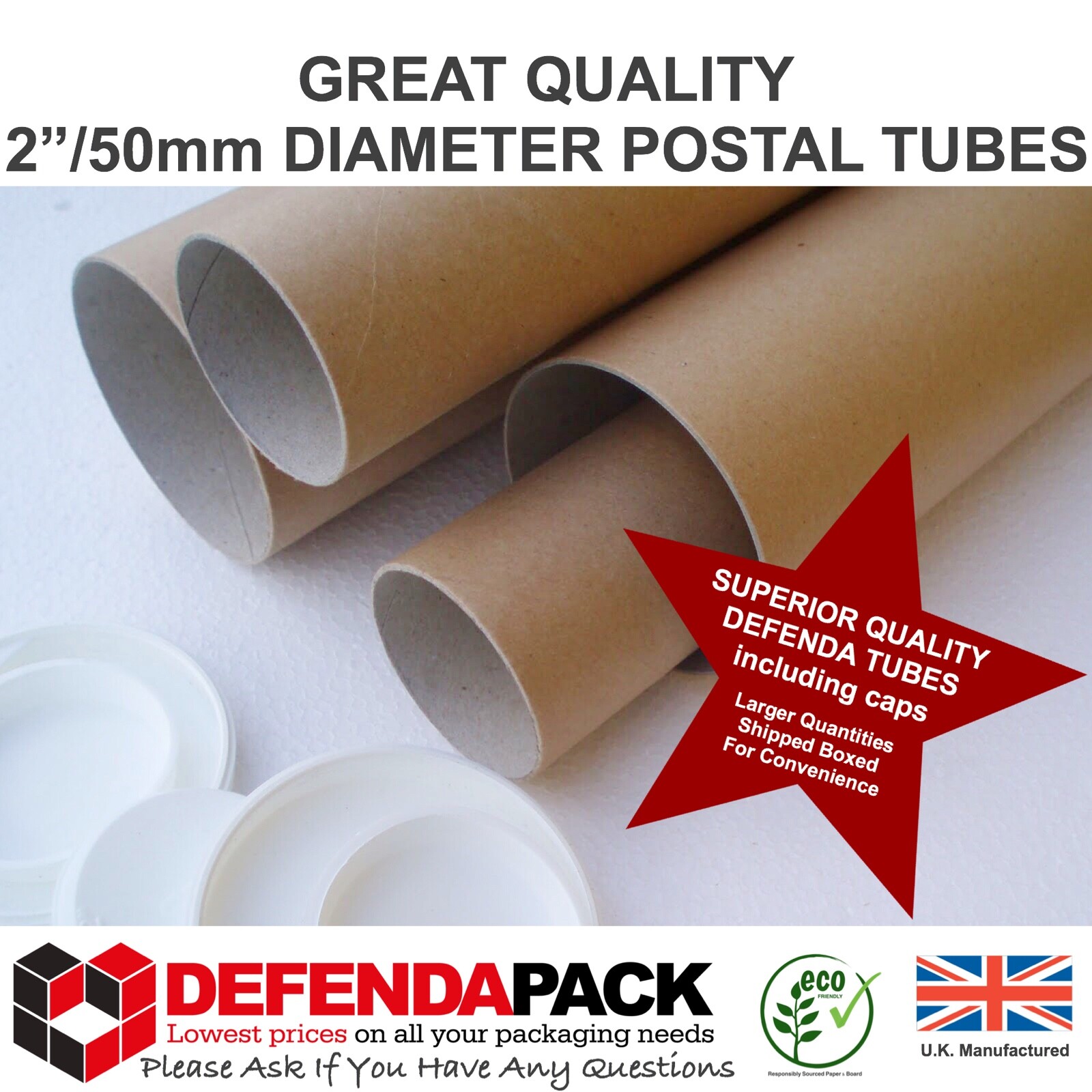 Mailing Tubes Cardboard A4-A3 L330xDia.50mm - Pack 25 - View #2