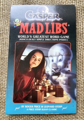 1995 Casper Mad Libs Friendly Ghost Word Game Book Scholastic
