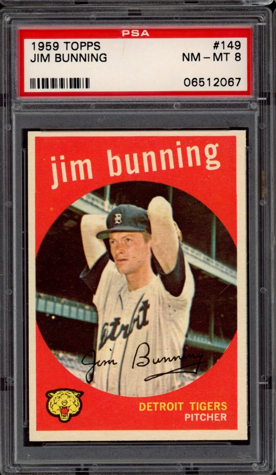 1959 TOPPS #149 JIM BUNNING DETROIT TIGERS PSA 8