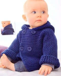Details About Easy Beginner Garter Stitch Hooded Jacket 3 12 Mths Baby Aran Knitting Pattern