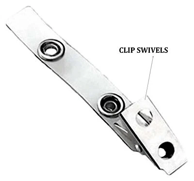 OREGON LAMINATION PREMIUM (500 pc) ID Badge Strap Clips 2-3/4" Flexible Vinyl with steel Snap & Clip Clear