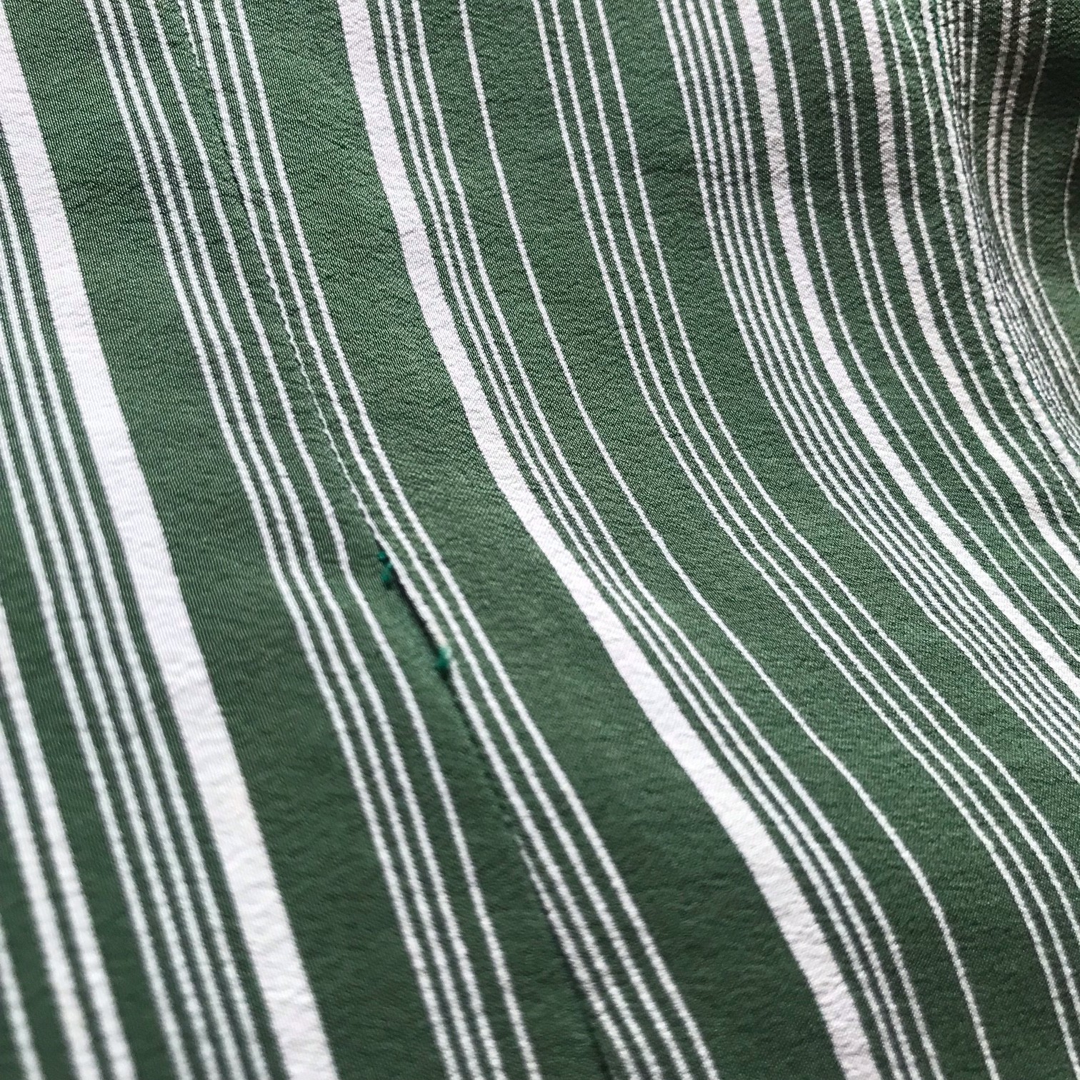 Vintage Italian Valentino green striped silk mens shirt 1960's thumbnail 6