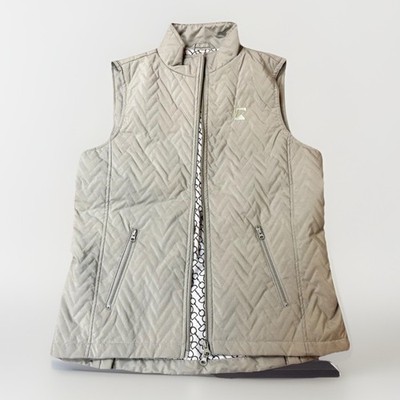 Riding Sport Vest Medium Lt Green Full Zip pockets Horse Quilted Light Weight