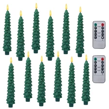 LED Flameless Taper Candles with Remote & Timer – 12 Pack Battery Operated Ch...