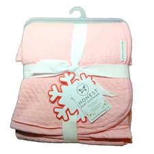 Honest Baby Clothing Pink Baby Girl 100% Cotton Receiving Blanket 32X32 NEW!