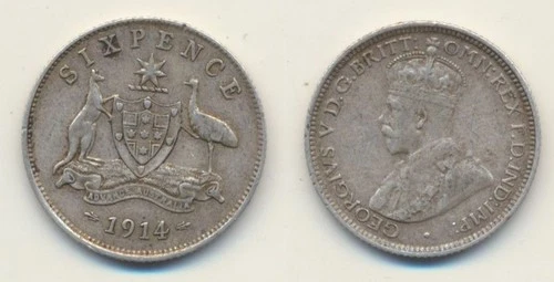 1914 George V Sixpence — photo from the most recent tracked eBay sale