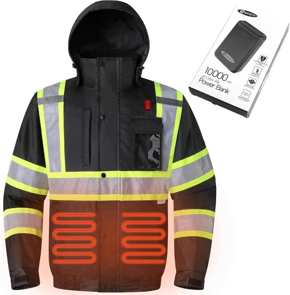 Heated Safety Jacket with 3M Reflective Strips for Men and Women