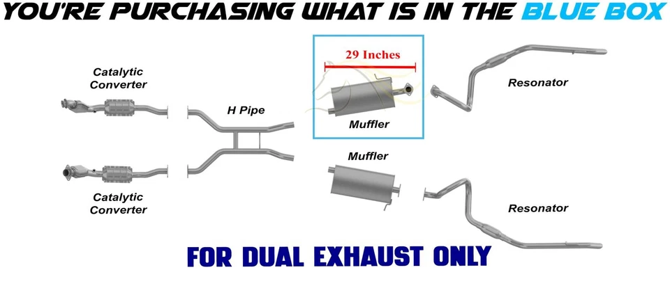 Silenciador de escape lateral de passageiro de aço inoxidável serve: 2003-11 Crown Victoria 4,6L - Imagem 3 de 4