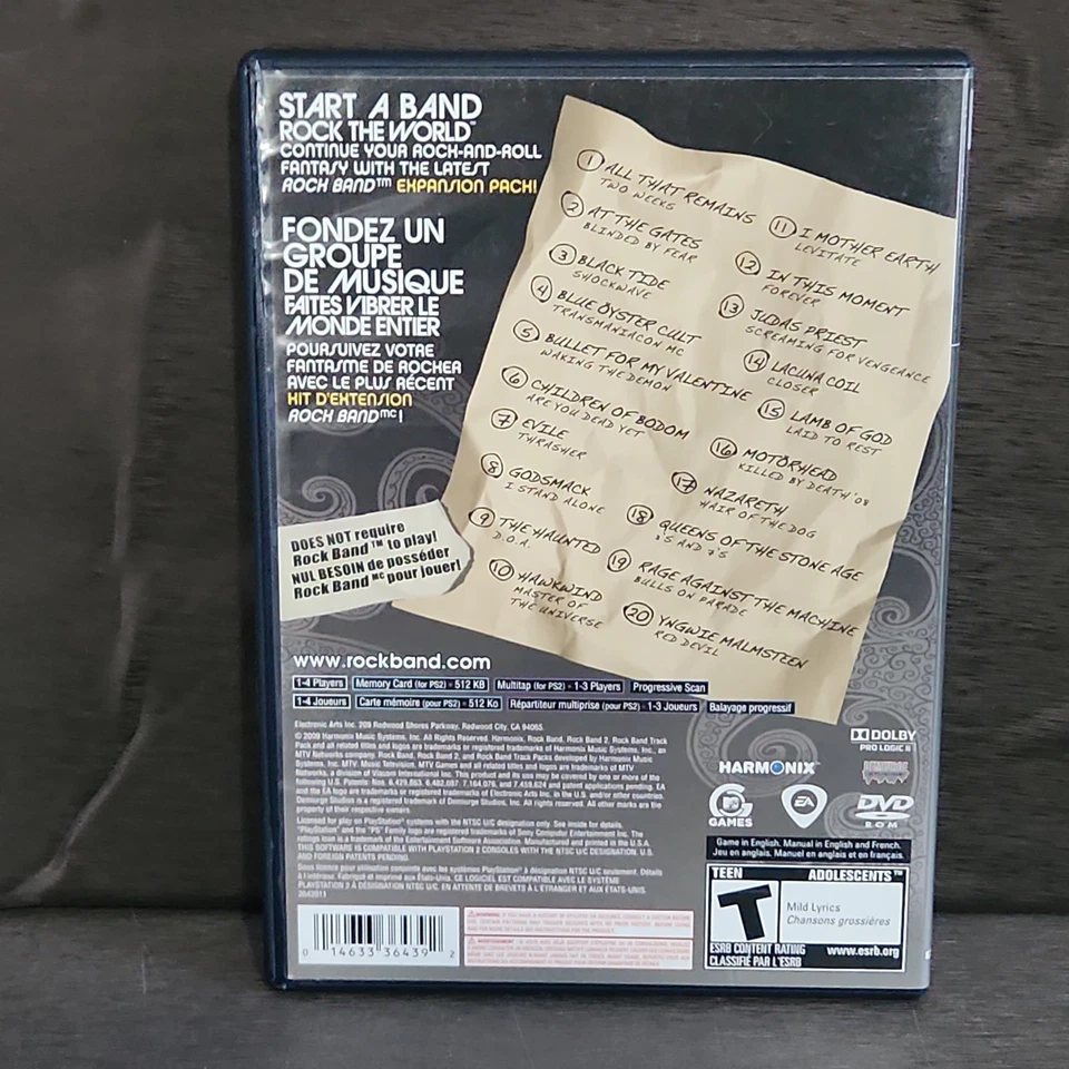 Rock Band Metal Track Pack PlayStation 2 PS2 Complete Refurbished - Image 3 of 4
