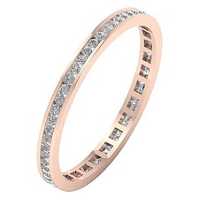I1 G 0.50Ct Eternity Wedding Stackable Ring 14K Gold Round Diamond Channel Set