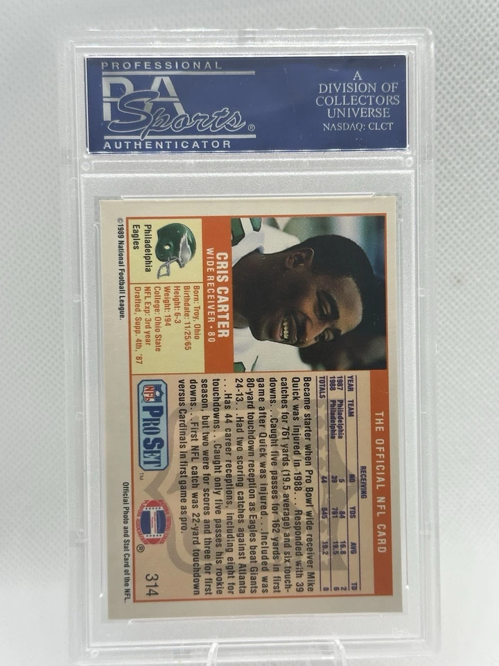 Pro Set Cris Carter RC 1989 PSA 10 Foto 2 de 2