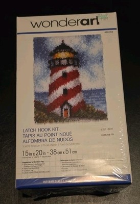 Caron WonderArt Latch Hook Kit 4107 Sailor Beacon Lighthouse 15 x 20 NIB