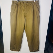 Bills Khakis Pants Mens 38 Beige Pleated Khaki Made USA Cotton Chinos Cuffed