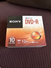 Sony DVD-R 120 Minute 4.7GB 1X-16X Blank Discs Brand New & Sealed 1 Pack Of 10