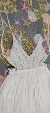 White Dress Backless Bohemian Wishlist Size xs Cotton fabric Lace Bra Top