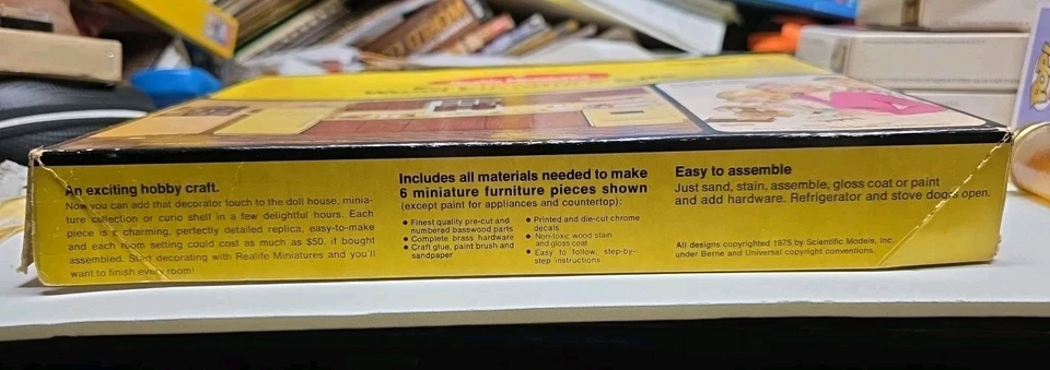 Kit completo de muebles de madera vintage Realife miniaturas cocina casa de muñecas Foto 2 de 4